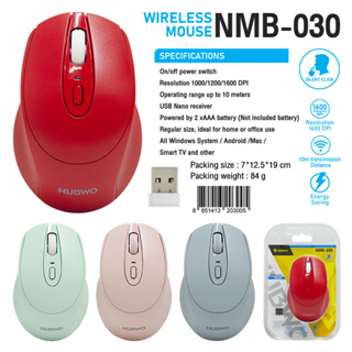 NUBWO Mouse Wireless Silent Click เม้าส์ไร้สาย ไร้เสียงคลิ๊ก รุ่น  NMB030