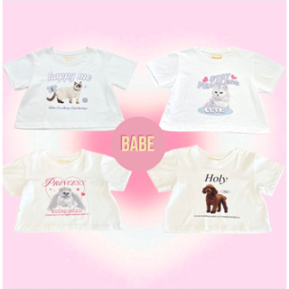 🌷ป้าย BABY PINK 🌷พร้อมส่ง collection baby cat เสื้อ เสื้อcrop ครอป ลายน้องเเมว Y2k