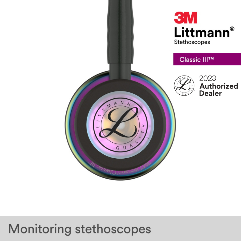 3m-littmann-classic-iii-27-inch-5870-black-tube-black-rainbow-finish-chestpiece-stainless-stem-amp-eartubes