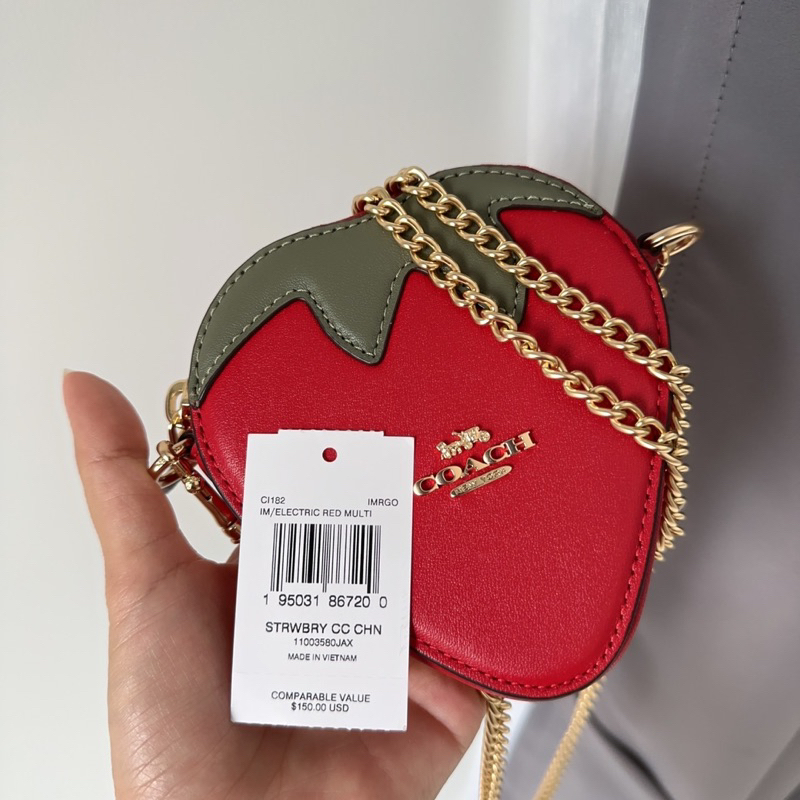 แท้-พร้อมส่ง-coach-ci182-strawberry-coin-case