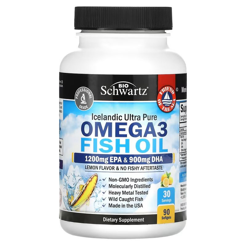 bioschwartz-omega-3-fish-oil-lemon-flavor-90-softgels-โอเมก้า-3-น้ำมันปลา-บำรุงสมอง-ดวงตา-ข้อต่อ-หัวใจ