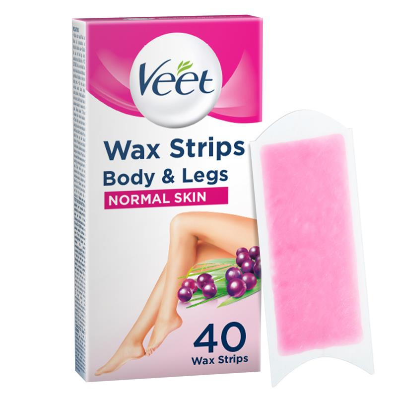 Veet Wax Strips (40แผ่น) Hair Removal for Sensitive Skin แว๊กซ์กำจัดขน