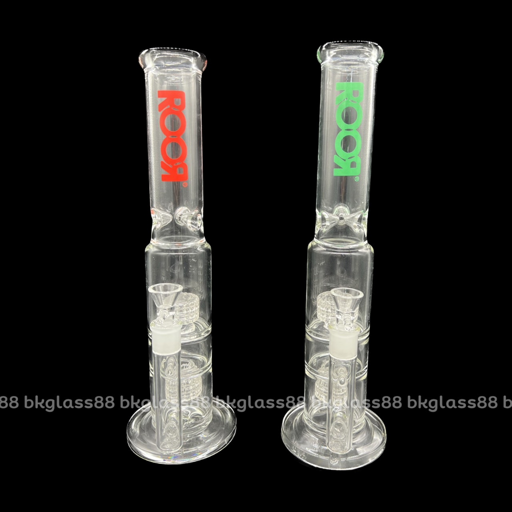 bkglass88-บ้องแก้วหนา-สกรีน-roor-สีใส-วัสดุแก้ววเกรดพรีเมี่ยมอย่างดี