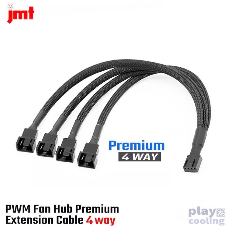 PWM Fan Hub Extension Cable PWM 4Pin one point to 34way Black (สาย