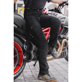 กางเกงยีนส์ OMO Jeans รุ่น SLKE สี Black มีการ์ดป้องกัน สำหรับขับมอเตอร์ไซค์