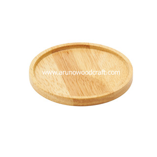 จานรองแก้วกลมไม้ยางพารา DIA 4" l Rubber Wood Round Coaster DIA 4"