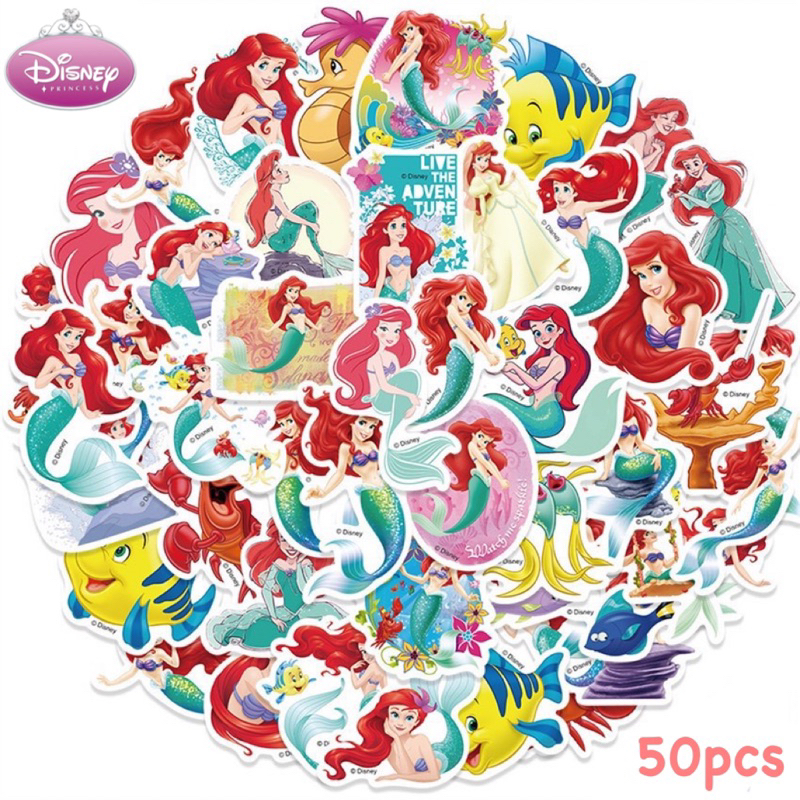 สติ๊กเกอร์-mermaid-479-เจ้าหญิง-แอเรียล-50ชิ้น-disney-เจ้าหญิงดิสนี่ย์-ดิสนี-ariel-นางเงือก-ราพันเซล-เอลซ่า-เบลล์-frozen