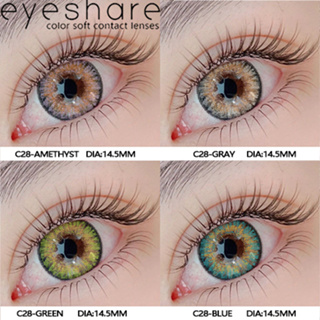 eyeshare (COD) คอนแทคเลนส์สี 1 คู่ คอนแทคเลนส์ 🔥14.5mm C28 SERI เกร็ดหิมะ เกร็ดน้ำแข็ง แฟชั่นลาย omg สีเทาและสีน้ำตาล