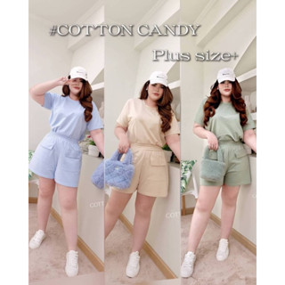 #COTTON CANDY🍭 Plus size 🍭 set เสื้อเเขนสััน ขาสั้น