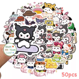 สติ๊กเกอร์ sanrio 486 ซานริโอ้ 50ชิ้น mymelody มายเมโลดี้ kuromi สติ้กเกอร์ มายเม เมโลดี้ myme คุโรมิ คิตตี้ hello kitty