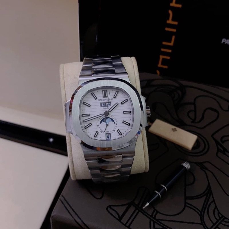 นาฬิกา-patek-phillips-nautilus-swiss-1-1-โรงงาน-ppf-ใส่สลับแท้