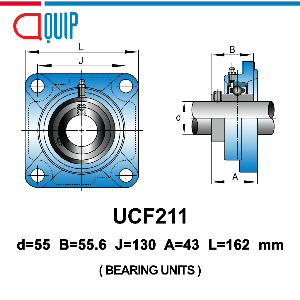 UCF211 UBC ตลับลูกปืนตุ๊กตา สำหรับงานอุตสาหกรรม รอบสูง Bearing Units ...