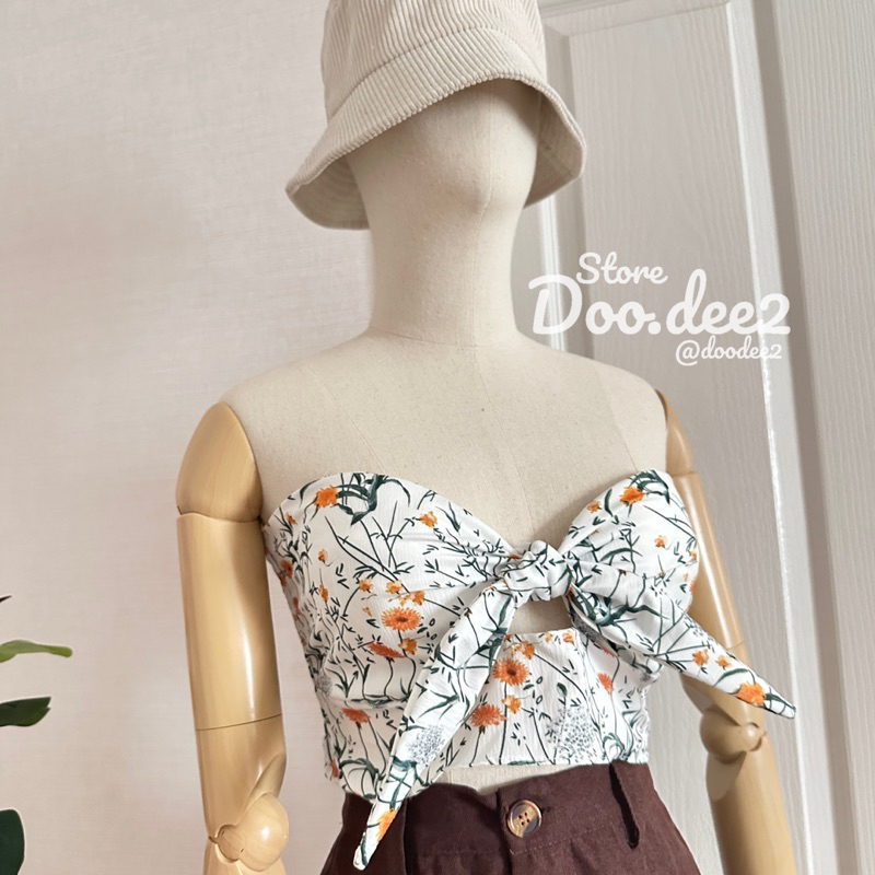 doodee2-เกาะอก-แต่งโบว์กระต่ายด้านหน้า-เสริมฟองน้ำ