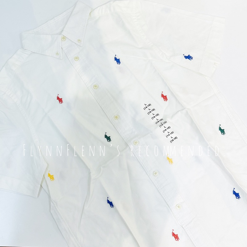 pre-order-ralph-lauren-multicolor-logo-button-down-shirt-boy-s-size-สินค้าแท้100