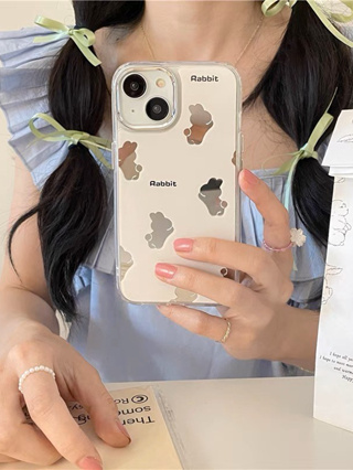 เคส สำหรับ ไอโฟน เคสซิลิโคน สินค้าพร้อมส่งจากไทย สำหรับ Iphone 14 13 12 11 Pro max กระจกกระต่าย TPU-S1285