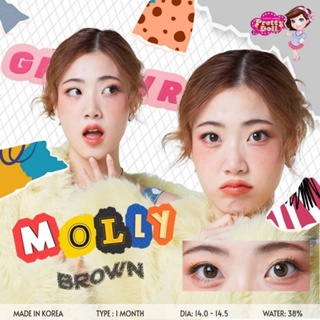 คอนแทคเลนส์ Mini Molly สีเทา/ตาล Gray/Brown มีค่าสายตา (0.00)-(-8.50)