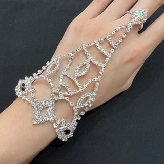 Fashion Jewele สายรัดข้อมือ และแหวน ประดับคริสตัล พลอยเทียม สําหรับเจ้าสาว งานแต่งงาน