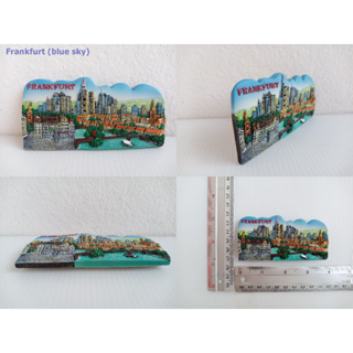 โมเดลภาพสถานที่ท่องเที่ยวสำหรับติดตู้เย็น Frankfurt (blue) Landmark Souvenir Magnet Collection Gift for Refrigerator