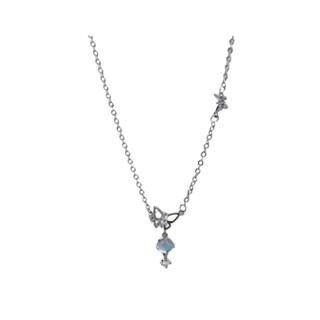 MeeningBrand❀สร้อยคอเงิน BUTTERFLY WITH HOLOGRAM BALL [02-0061]