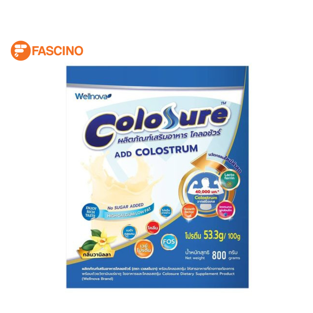 Wellnova Colosure ผลิตภัณฑ์เสริมอาหาร โคลอชัวร์ รสวนิลา 800 กรัม ...