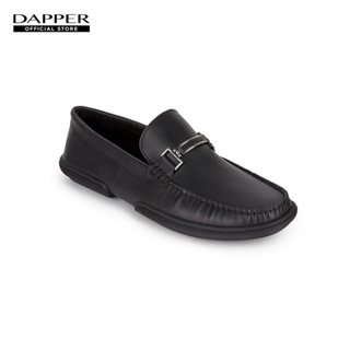 DAPPER รองเท้ามอคคาซิน GEL-TECH Hardware Moccasin Loafers สีดำ (HPMB2/013LH)