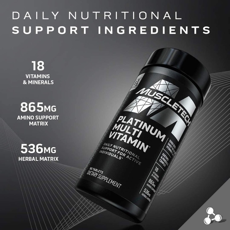 [ของแท้ ตรงปก] Muscletech Platinum Multivitamin [90เม็ด] วิตามินรวม ...