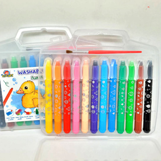 ดินสอสี ระบายน้ำ หมุนได้ เนื้อเจล 12สี Kidart 12 Washable color pencil