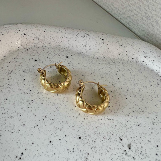 Adoreofficial.bkk | Rhombus hoop gold earring