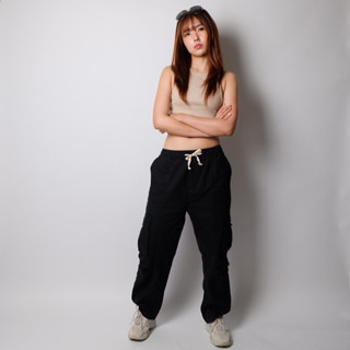 ’Black Street Chic Pants” กางเกงขาวยาวสไตล์ Street Camping Pants