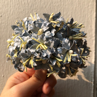 ดอกไม้กระดาษสาดอกไม้ขนาดเล็กสีฟ้าอ่อน 70 ชิ้น ดอกไม้ประดิษฐ์สำหรับงานฝีมือและตกแต่ง พร้อมส่ง F51