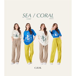 sea t-shirt x coral pants