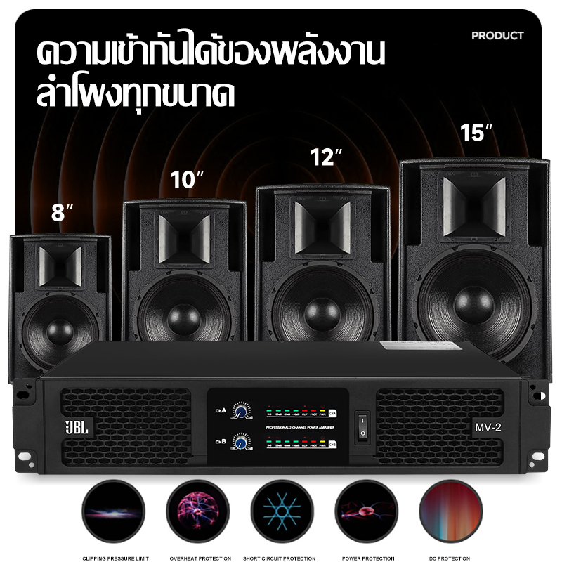 jbl-mv-2-mv-4-แอมพลิฟายเออร์มืออาชีพ-แอมพลิฟายเออร์ดิจิตอลสี่ช่องทาง-ช่องทางพันธมิตร-โครงการการประชุมขนาดใหญ่-บ้านพล