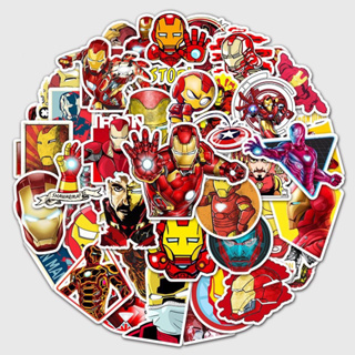 สติ๊กเกอร์ IRONMAN 530 ไอรอนแมน 50ชิ้น spiderman marvel มาเวล spider man ironman สไปเดอแมน ฮัค สไปเดอร์แมน ฮีโร่ hero