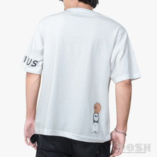 DOSH OVERSIZED SHORT SLEEVE T-SHIRTS  WE BARE BEARS เสื้อยืดโอเวอร์ไซส์ DBBMT5041-WH