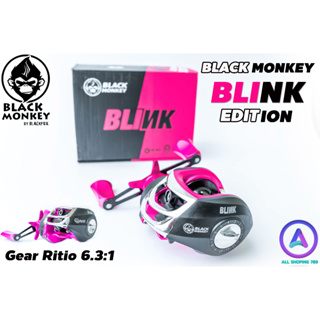 รอกเบท Black Monkey รุ่น BLINK รอกตีเหยื่อปลอม บอดี้กราไฟท์ แขนหมุนโลหะ สปูนโลหะแต่ง อัตราการทด 6.3:1 จุสายได้ 100 เมตร