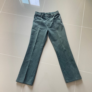 กางเกง HARA BASICS แท้💯 กางเกงขากระบอกกลาง กางเกงขาบาน เป็นผ้าไมโคร เอว 30 นิ้ว กางเกงสีเขียว