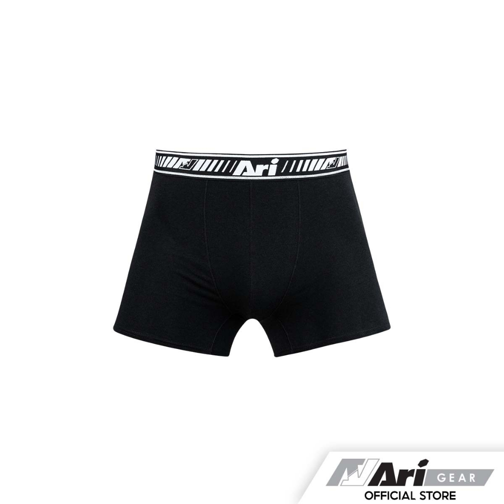 ari-ultrasoft-boxer-briefs-black-white-กางเกงบ๊อกเซอร์-อาริ-briefs-สีดำ