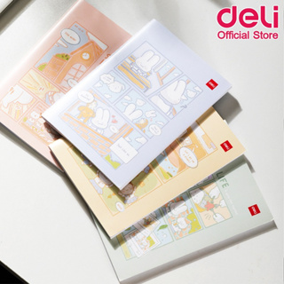 Deli NA560 B Notebook สมุดปกอ่อนสันเชือก A5 แบบมีเส้น 60 แผ่น (คละลาย 1 เล่ม) สมุด สมุดโน๊ต สมุดบันทึก เครื่องเขียน สมุดปกอ่อน