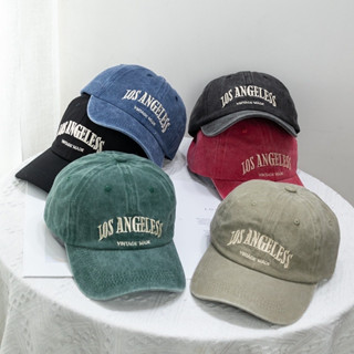 ส่งจากไทย❀หมวกเบสบอล หมวกกีฬาสี แก๊ป ปัก Los Angeles สีซีด cap สไตล์วินเทจใ มีปีก ปรับขนาดได้ มี 6 สี