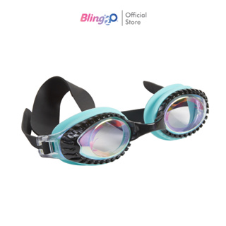 BLING2O แว่นตาว่ายน้ำเด็กยอดฮิตจากอเมริกา Drag Race Retro Teal Slider ป้องกันฝ้าและ UV สายซิลิโคนนิ่มไม่พันผม