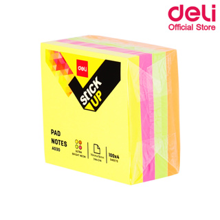 Deli A03003 Sticky Notes กระดาษโน๊ตกาว 4 สี (แพ็คกล่อง 6 ชิ้น) กระดาษโน๊ต อุปกรณ์สำนักงาน เครื่องเขียน โพสท์อิท กระดาษกาว กระดาษโพสท์อิท
