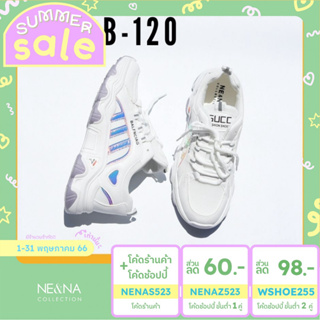 สินค้า รองเท้าเเฟชั่นผู้หญิงเเบบผ้าใบส้นปานกลาง No. B-120 NE&NA Collection Shoes