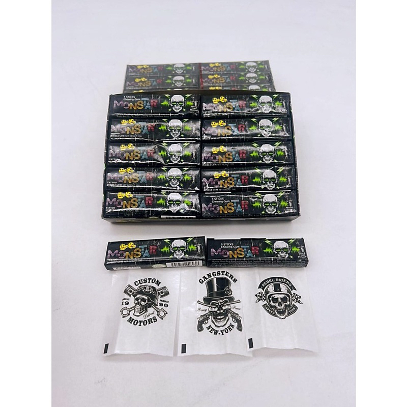 หมากฝรั่งมอนสตาร์-แทททู-chewing-gum-tattoo-1-กล่อง-บรรจุ-20-ชิ้น