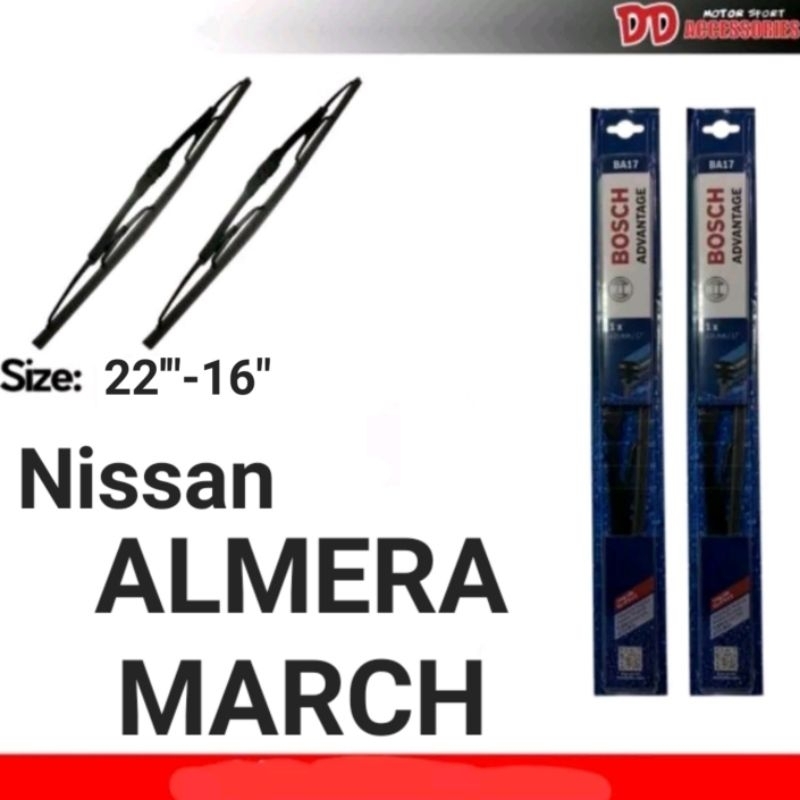 ใบปัดน้ำฝน-bosch-nissan-march-almeraของแท้-100