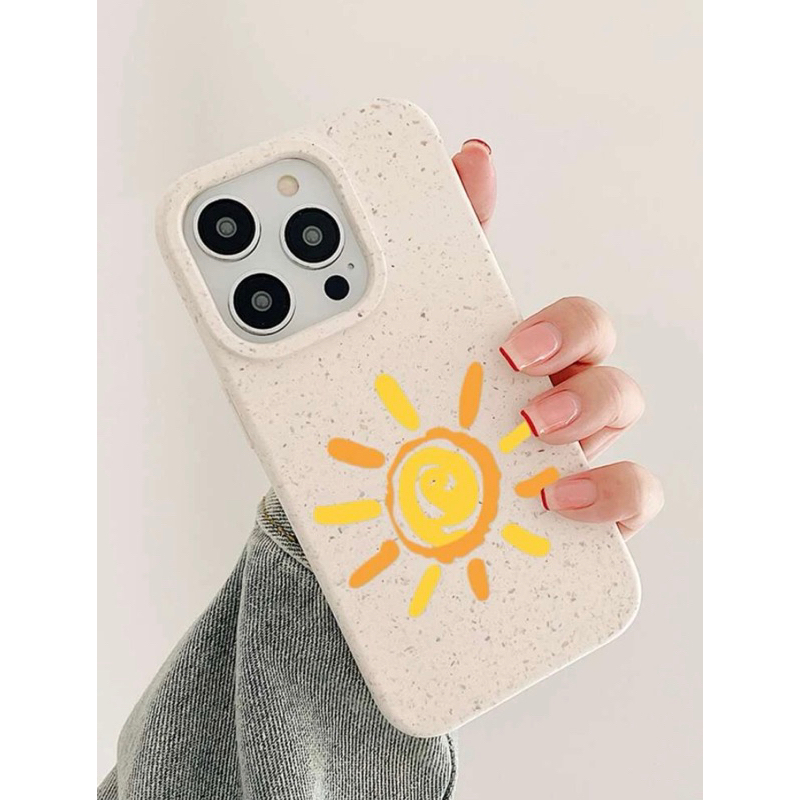 เคสไอโฟนขาวเปลือกไข่ลายดอกไม้-ดวงอาทิตย์-i7-14promax-case-iphone-เคสมือถือ-เคสน่ารัก-เคสสีไข่-เคสลายจุด-เคสลายดอก