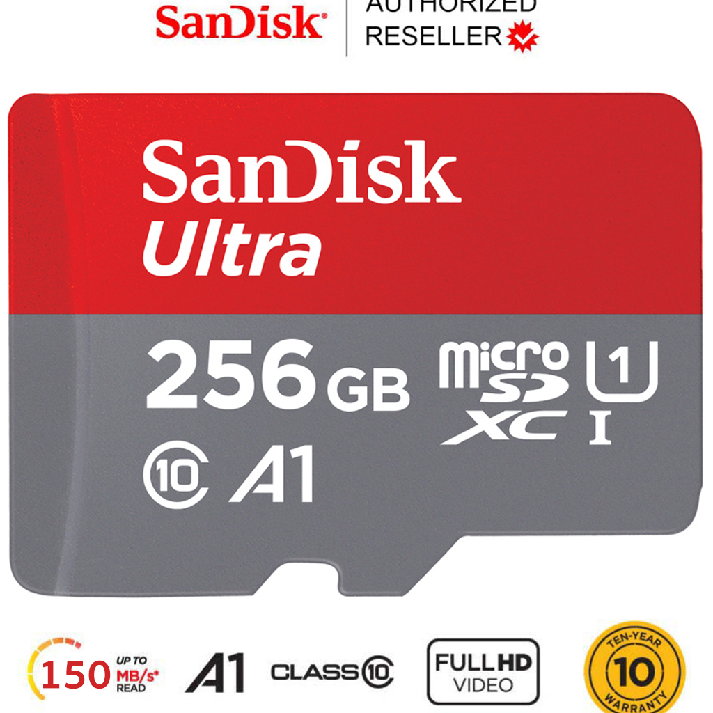 ภาพหน้าปกสินค้าSandisk Ultra Micro SD Card 128GB 256GB SDXC Class10 A1 Speed 140mb/s, 150mb/s (SDSQUAB) ใส่ โทรศัพท์ เครื่องเล่นเกมส์ จากร้าน sjcam_officialstore บน Shopee
