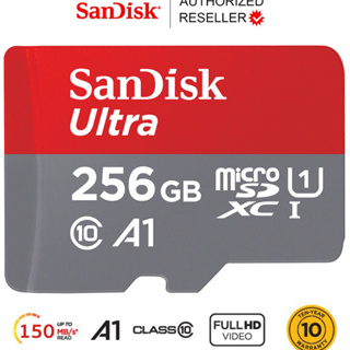 ภาพขนาดย่อของภาพหน้าปกสินค้าSandisk Ultra Micro SD Card 128GB 256GB SDXC Class10 A1 Speed 140mb/s, 150mb/s (SDSQUAB) ใส่ โทรศัพท์ เครื่องเล่นเกมส์ จากร้าน sjcam_officialstore บน Shopee ภาพที่ 1