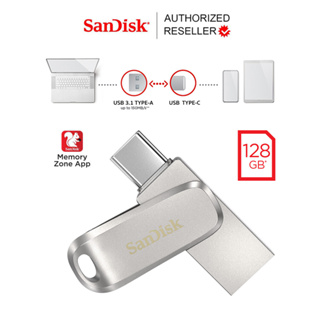 สินค้า SanDisk Ultra® Dual Drive Luxe USB Type-C 128GB (SDDDC4-128G-G46)แฟลชไดรฟ์ ไดร์ฟOTG สำหรับโทรศัพท์ แทปเลท Tablet iPadPro