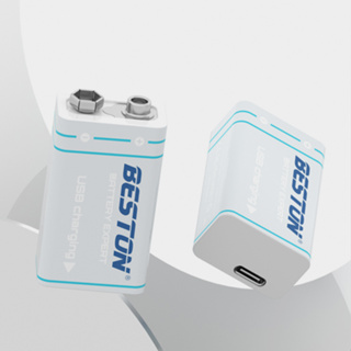 ถ่านชาร์จ BESTON 9V แบตเตอรี่ชาร์จ 9 โวลต์ 1000 mAh USB 9V Rechargeable Lithium Battery 1 ก้อน คุณภาพสูง ราคาถูก