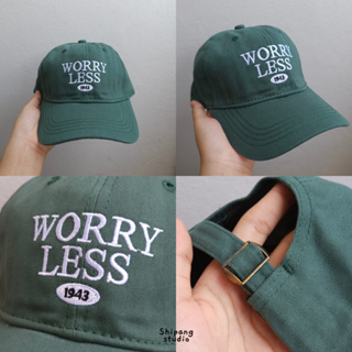 (พร้อมส่ง) shipang.studio หมวกแก๊ป worry less 1943 หมวกเบสบอล สีเขียว
